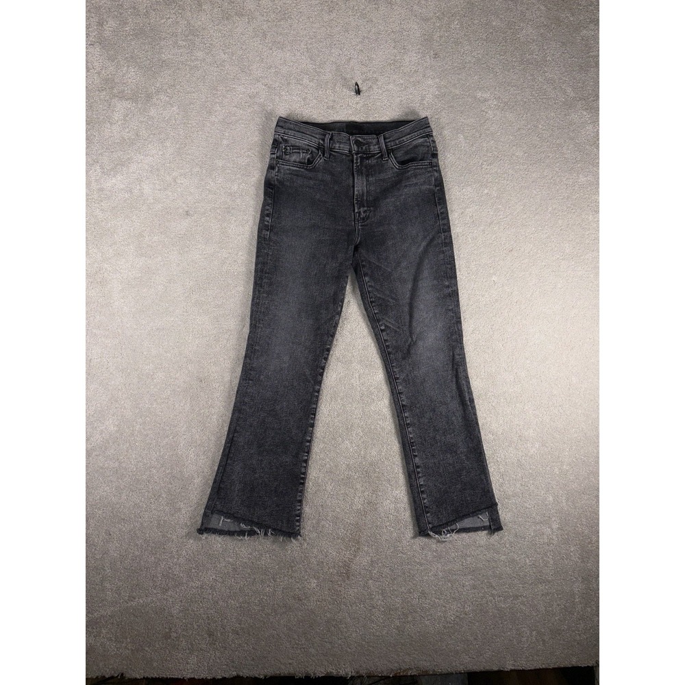 MOTHER Black Washed Ankle Crop Jeans